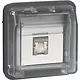 Hager Berker WNA226 W1 data-aansluiting CAT6 RJ45 1-voudig bovendeel grijs