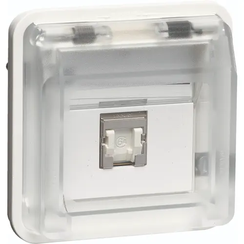 Hager Berker WNA226B W1 data-aansluiting CAT6 RJ45 1-voudig bovendeel wit