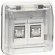 Hager Berker WNA227B W1 data-aansluiting CAT6 RJ45 2-voudig bovendeel wit