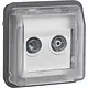 Hager Berker WNA253 W1 COAX antenne wandcontactdoos einddoos bovendeel grijs