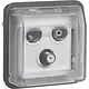 Hager Berker WNA257 W1 COAX satelliet wandcontactdoos einddoos bovendeel grijs