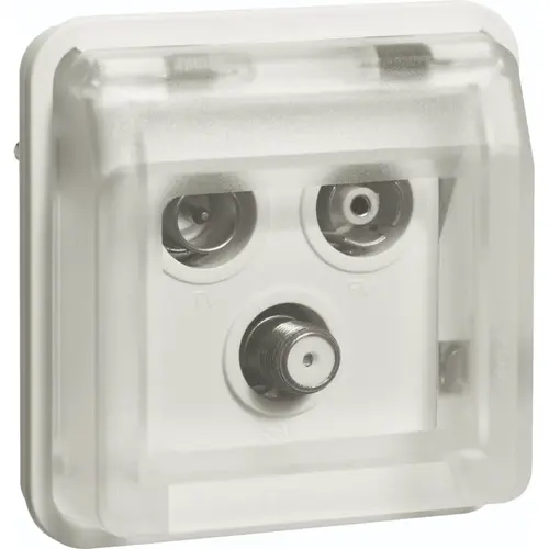Hager Berker WNA257B W1 COAX satelliet wandcontactdoos einddoos bovendeel wit