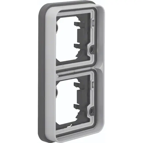 Hager Berker WNA408 W1 afdekraam voor inbouwmontage 2-voudig verticaal grijs