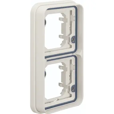 Hager Berker WNA408B W1 afdekraam voor inbouwmontage 2-voudig verticaal wit