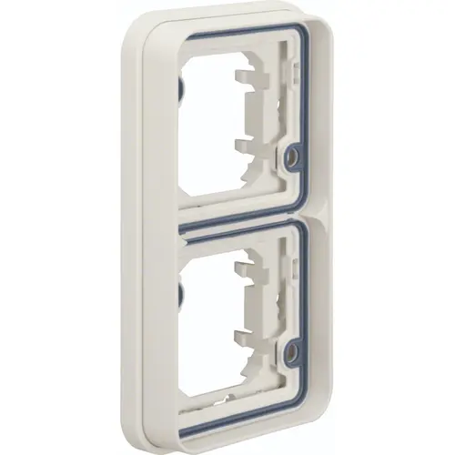 Hager Berker WNA408B W1 afdekraam voor inbouwmontage 2-voudig verticaal wit