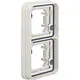 Hager Berker WNA408B W1 afdekraam voor inbouwmontage 2-voudig verticaal wit