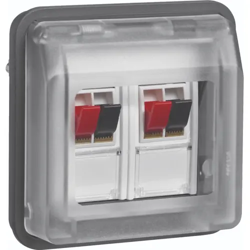 Hager Berker WNA626 W1 luidsprekeraansluiting 2-voudig bovendeel grijs