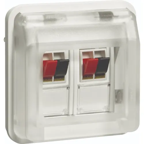 Hager Berker WNA626B W1 luidsprekeraansluiting 2-voudig bovendeel wit