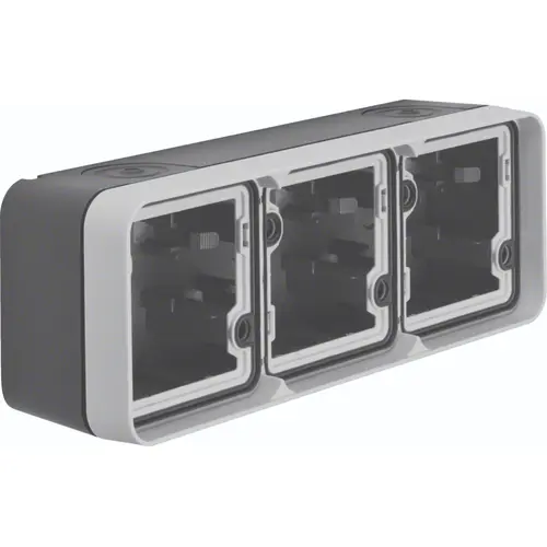 Hager Berker WNA683 W1 opbouwbehuizing 3-voudig grijs