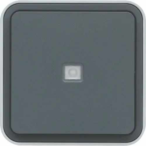 Hager Berker WNC002 W1 wisselschakelaar blauw verlicht compleet grijs