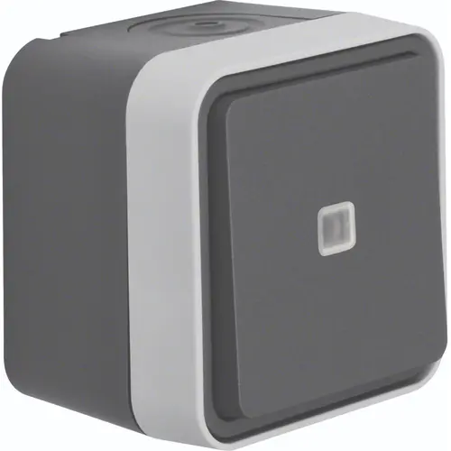 Hager Berker WNC003 W1 wisselschakelaar rood verlicht compleet grijs