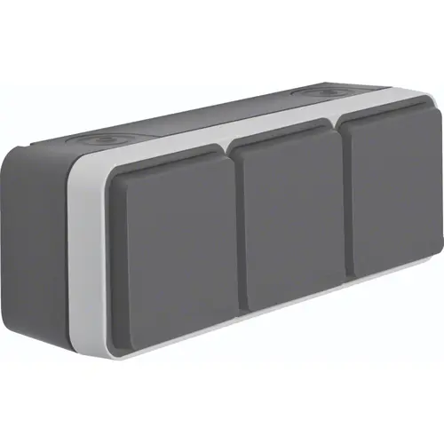 Hager Berker WNC143 W1 wandcontactdoos 3-voudig horizontaal compleet grijs