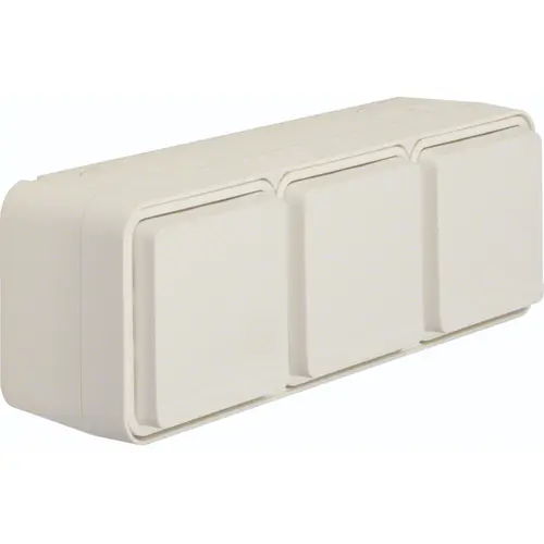 Hager Berker WNC143B W1 wandcontactdoos 3-voudig horizontaal compleet wit