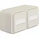 Hager Berker WNC145B W1 wandcontactdoos met randaarde en tekstveld 2-voudig horizontaal compleet wit