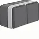 Hager Berker WNC162 W1 wandcontactdoos 2-voudig randaarde kindveilig horizontaal compleet grijs