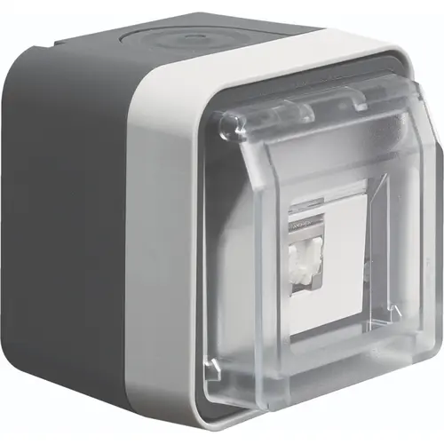 Hager Berker WNC226 W1 CAT6 RJ45 data wandcontactdoos compleet grijs