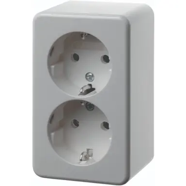 Hager Berker WVG1112PW opbouw wandcontactdoos 2-voudig randaarde steekklemmen wit