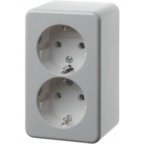Hager Berker WVG1112PW opbouw wandcontactdoos 2-voudig randaarde steekklemmen wit