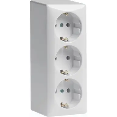 Hager Berker WVG1313PW opbouw wandcontactdoos 3-voudig randaarde schroefklemmen wit