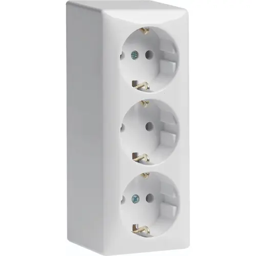 Hager Berker WVG1313PW opbouw wandcontactdoos 3-voudig randaarde schroefklemmen wit