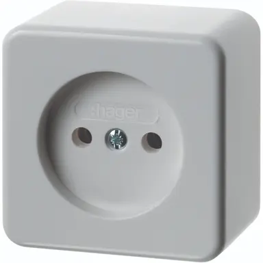 Hager Berker WVG2111PW opbouw wandcontactdoos zonder randaarde schroefklemmen wit