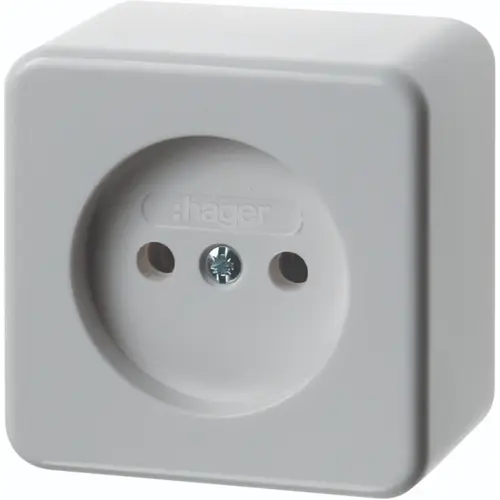 Hager Berker WVG2111PW opbouw wandcontactdoos zonder randaarde schroefklemmen wit