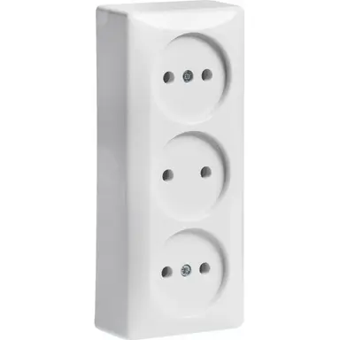 Hager Berker WVG2113PW opbouw wandcontactdoos 3-voudig zonder randaarde schroefklemmen wit