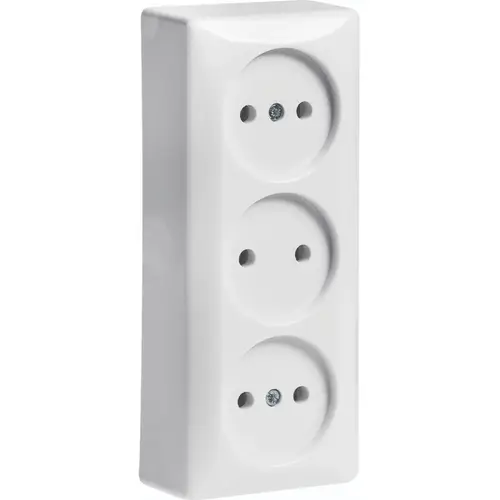 Hager Berker WVG2113PW opbouw wandcontactdoos 3-voudig zonder randaarde schroefklemmen wit