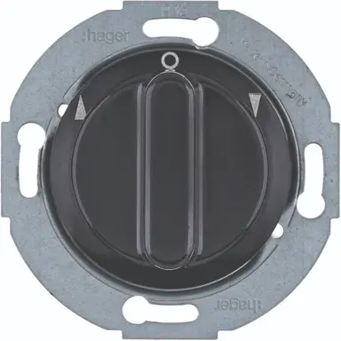 Hager Berker WTE6161BG jaloezie-draaischakelaar 1-polig met knop 1930/Glas zwart