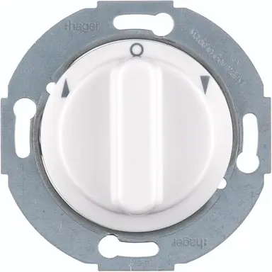 Hager Berker WTE6161WG jaloezie-draaischakelaar 1-polig met knop 1930/Glas/R.Classic wit