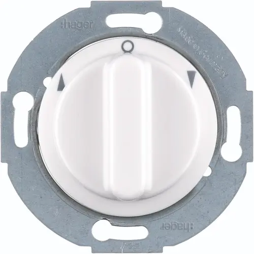 Hager Berker WTE6161WG jaloezie-draaischakelaar 1-polig met knop 1930/Glas/R.Classic wit