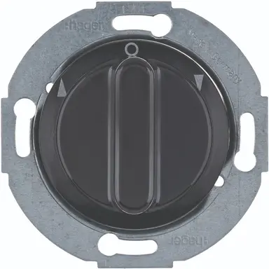 Hager Berker WTE7261BG jaloezie-draaischakelaar 2-polig met knop 1930/Glas zwart