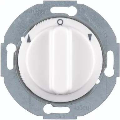 Hager Berker WTE7261WG jaloezie-draaischakelaar 2-polig met knop 1930/Glas/R.Classic wit