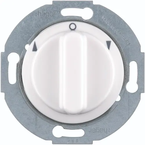 Hager Berker WTE7261WG jaloezie-draaischakelaar 2-polig met knop 1930/Glas/R.Classic wit