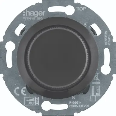 Hager Berker WTN4011BG universele draaidimmer comfort LED 3-100W 1930 zwart