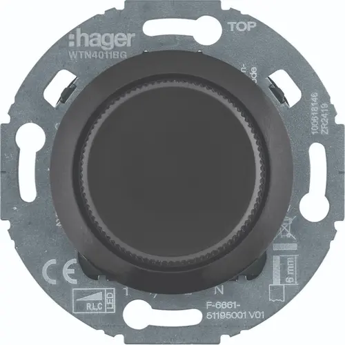 Hager Berker WTN4011BG universele draaidimmer comfort LED 3-100W 1930 zwart