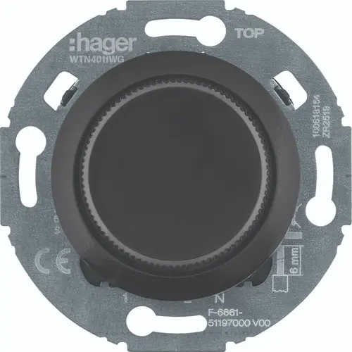 Hager Berker WTN4041BG bijpost draaidimmer 1930 zwart