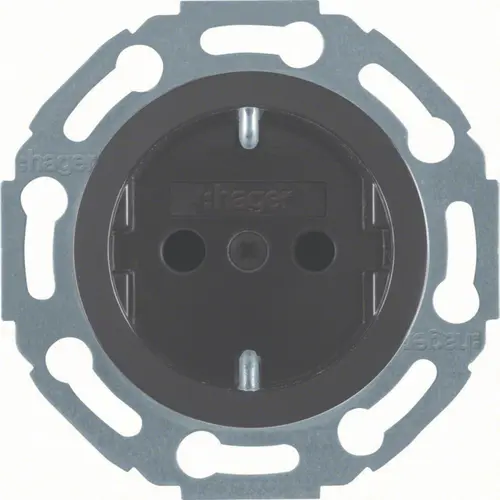 Hager Berker WTS1200BG wandcontactdoos randaarde kindveilig 1930 zwart kunststof