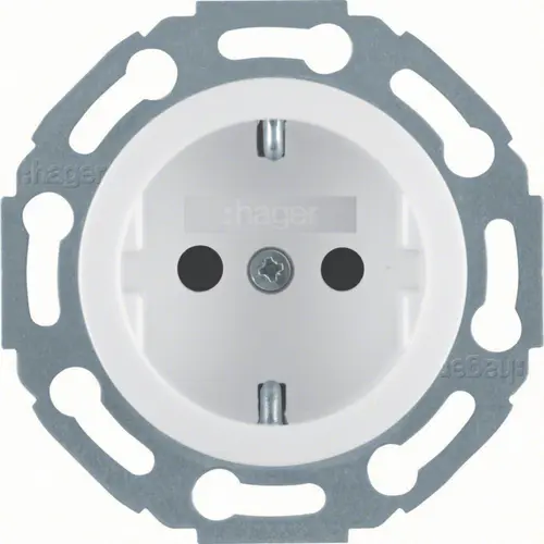 Hager Berker WTS1200WG wandcontactdoos randaarde 1930 kindveilig wit kunststof