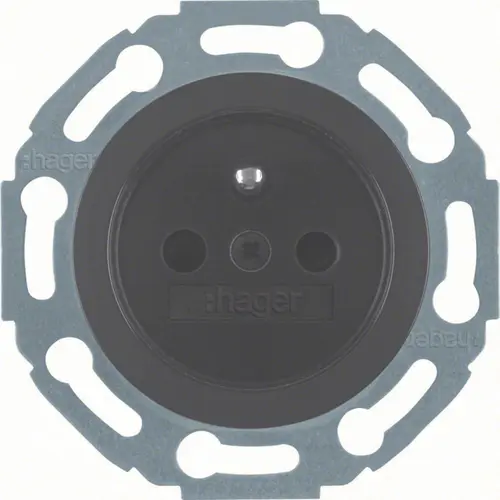 Hager Berker WTS1600BG wandcontactdoos penaarde kindveilig 1930 zwart kunststof