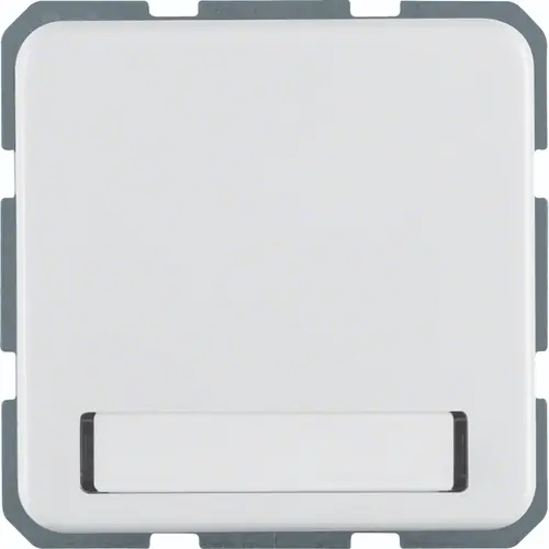 Hager Berker WWS1114PW wandcontactdoos randaarde tekstveld klapdeksel IP44 wit glans