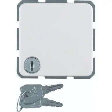 Hager Berker WWS1115PW wandcontactdoos randaarde klapdeksel sleutelsluiting IP44 wit glans