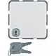 Hager Berker WWS1115PW wandcontactdoos randaarde klapdeksel sleutelsluiting IP44 wit glans