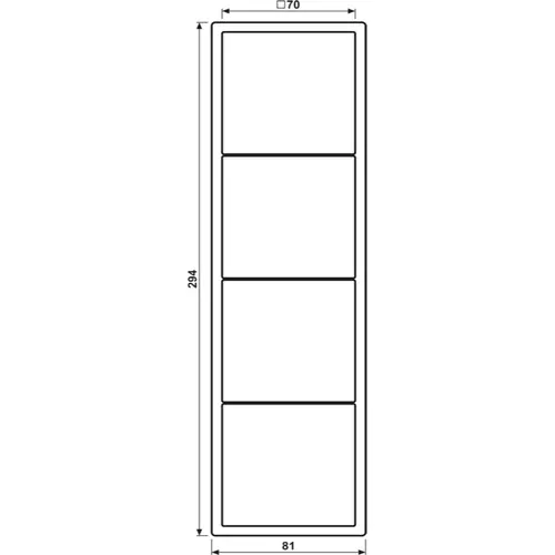 JUNG BRG 2984 afdekraam 4-voudig LS990 geborsteld brons
