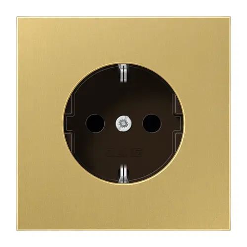 JUNG ME 1520 NKI C wandcontactdoos randaarde Safety+ LS990 messing klassiek