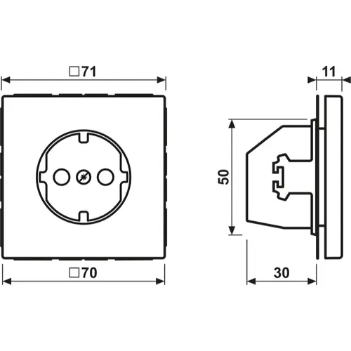 JUNG BRG 1520 N wandcontactdoos randaarde LS990 geborsteld brons