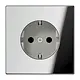 JUNG GCR 1520 NKI wandcontactdoos randaarde Safety+ LS990 glanzend chroom