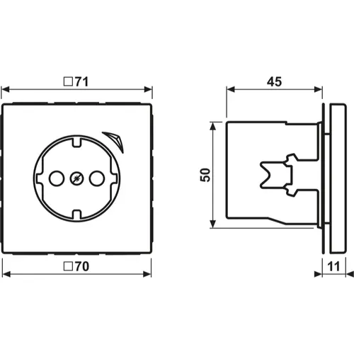 JUNG BT BRG 1521 SE-L HOME wandcontactdoos randaarde Energy LS990 geborsteld brons