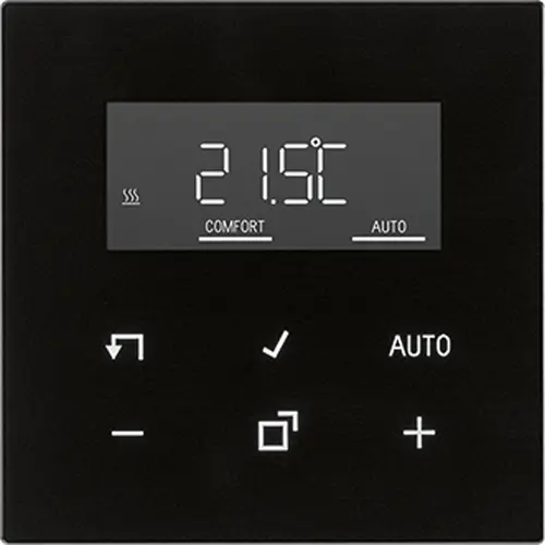JUNG TR D LS 1790 SW kamerthermostaat met display incl. binnenwerk LS990 zwart glans