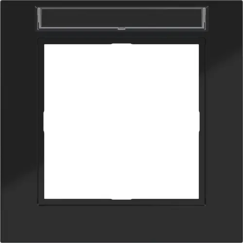 Hager Berker WAD6101BG afdekraam 1-voudig met tekstveld A1 nachtzwart glans